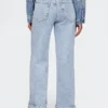 High Rise Stride Cuffed Wide-Leg Jeans
