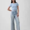 High Rise Stride Wide-Leg Ankle Jeans