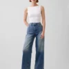 High Rise Stride Wide-Leg Ankle Jeans