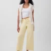 High Rise Stride Wide-Leg Ankle Jeans