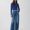 High Rise Stride Wide-Leg Ankle Jeans