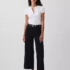High Rise Stride Wide-Leg Ankle Jeans
