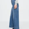 High Rise Stride Wide-Leg Ankle Jeans
