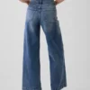High Rise Stride Wide-Leg Ankle Jeans