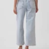 High Rise Stride Wide-Leg Ankle Jeans