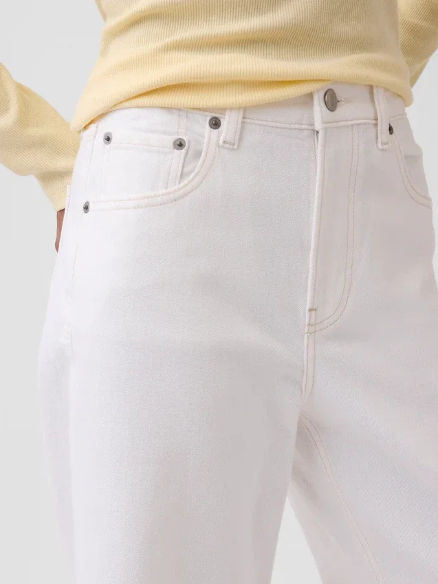 High Rise Stride Wide-Leg Ankle Jeans