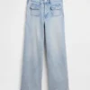 High Rise Stride Wide-Leg Ankle Jeans