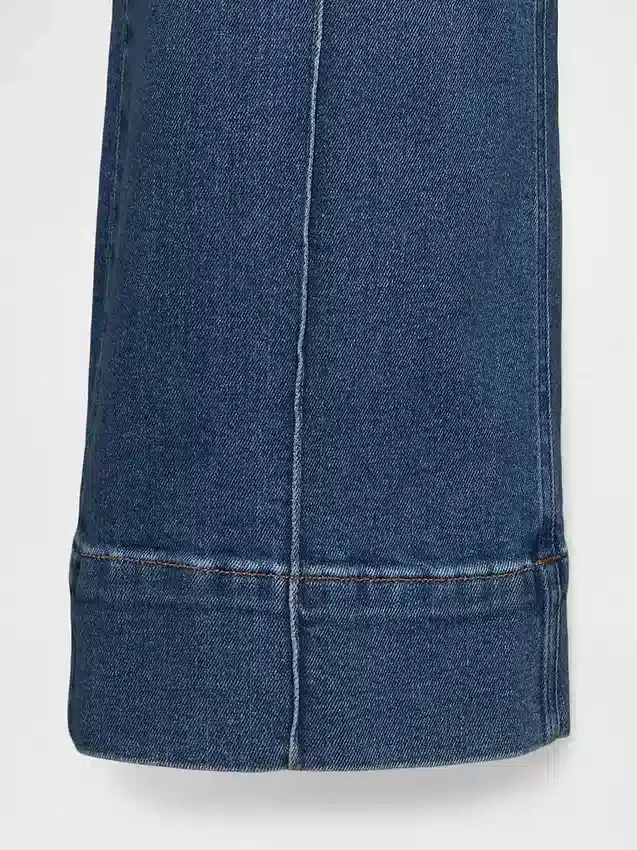 High Rise Stride Wide-Leg Ankle Jeans