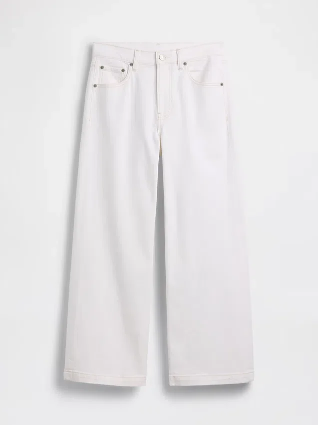 High Rise Stride Wide-Leg Ankle Jeans