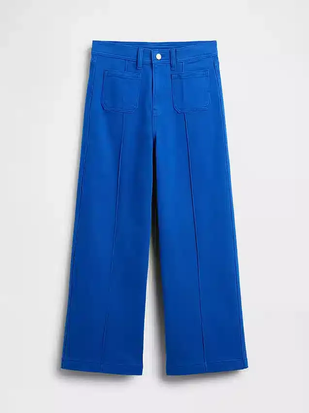 High Rise Stride Wide-Leg Ankle Jeans