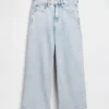 High Rise Stride Wide-Leg Ankle Jeans