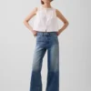 High Rise Stride Wide-Leg Ankle Jeans