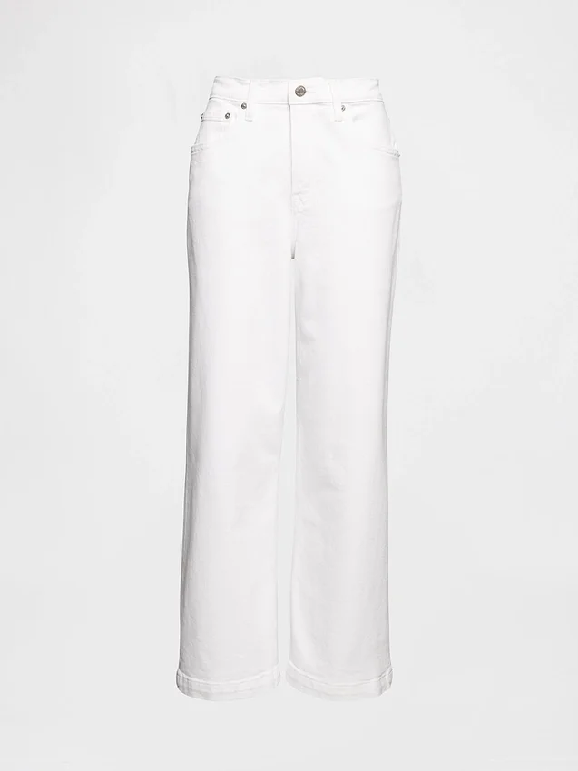 High Rise Stride Wide-Leg Ankle Jeans