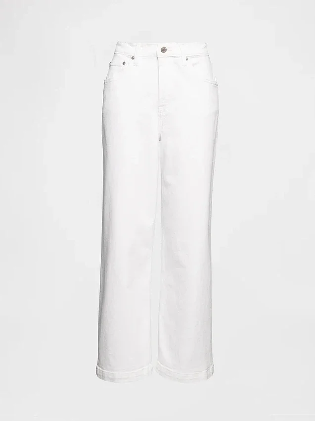 High Rise Stride Wide-Leg Ankle Jeans