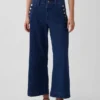 High Rise Stride Wide-Leg Ankle Sailor Jeans