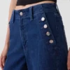 High Rise Stride Wide-Leg Ankle Sailor Jeans