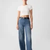 High Rise Stride Wide-Leg Cargo Jeans