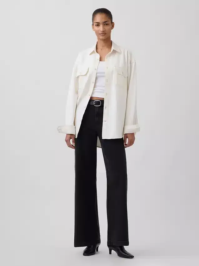 High Rise Stride Wide-Leg Jeans