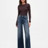 High Rise Stride Wide-Leg Jeans
