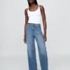 High Rise Stride Wide-Leg Jeans