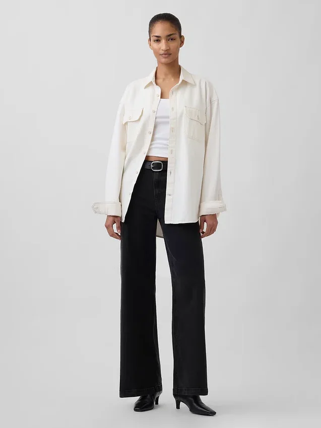 High Rise Stride Wide-Leg Jeans