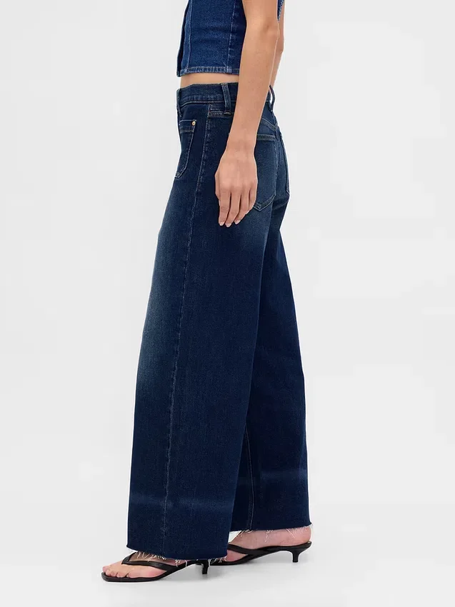 High Rise Stride Wide-Leg Jeans