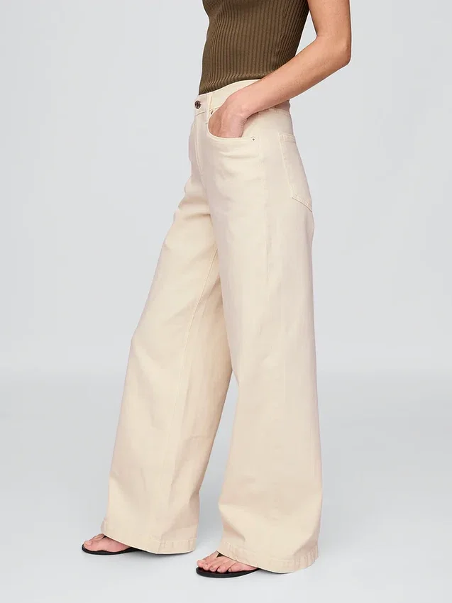 High Rise Stride Wide-Leg Jeans