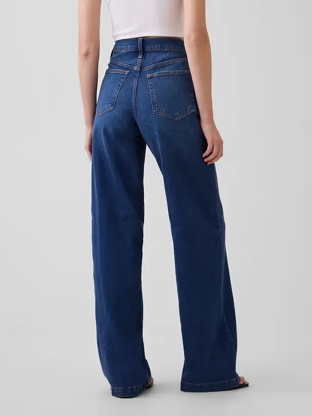 High Rise Stride Wide-Leg Jeans