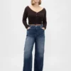 High Rise Stride Wide-Leg Jeans