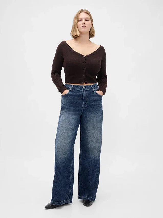High Rise Stride Wide-Leg Jeans