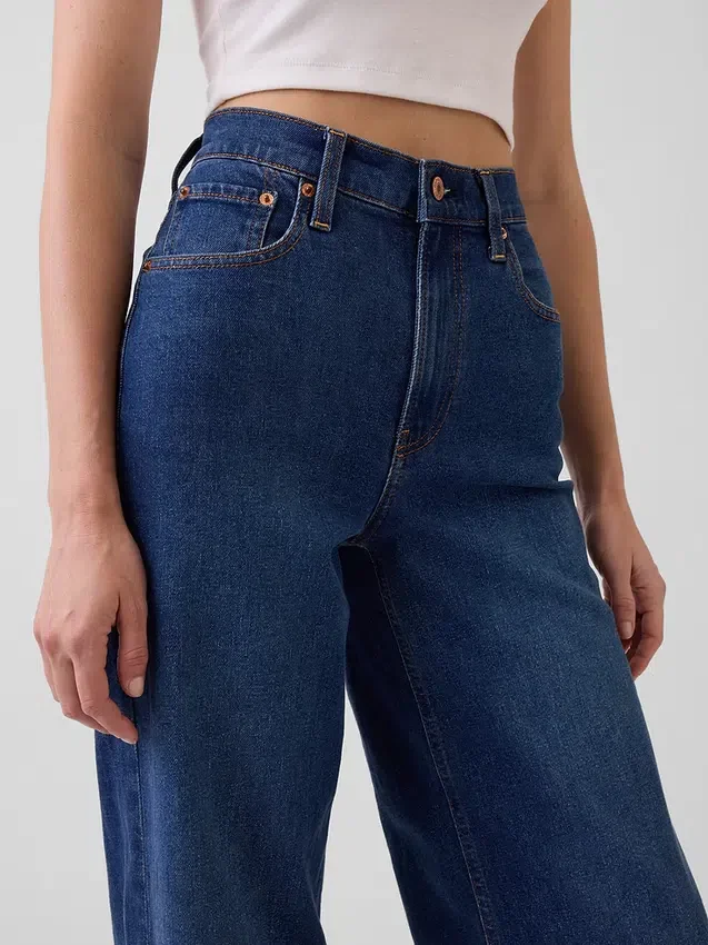 High Rise Stride Wide-Leg Jeans