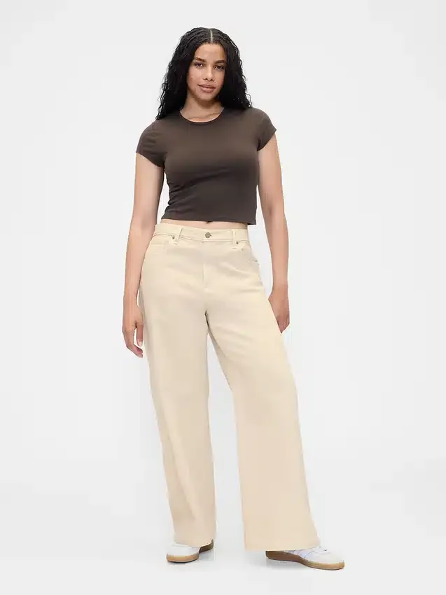 High Rise Stride Wide-Leg Jeans