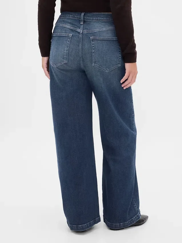 High Rise Stride Wide-Leg Jeans