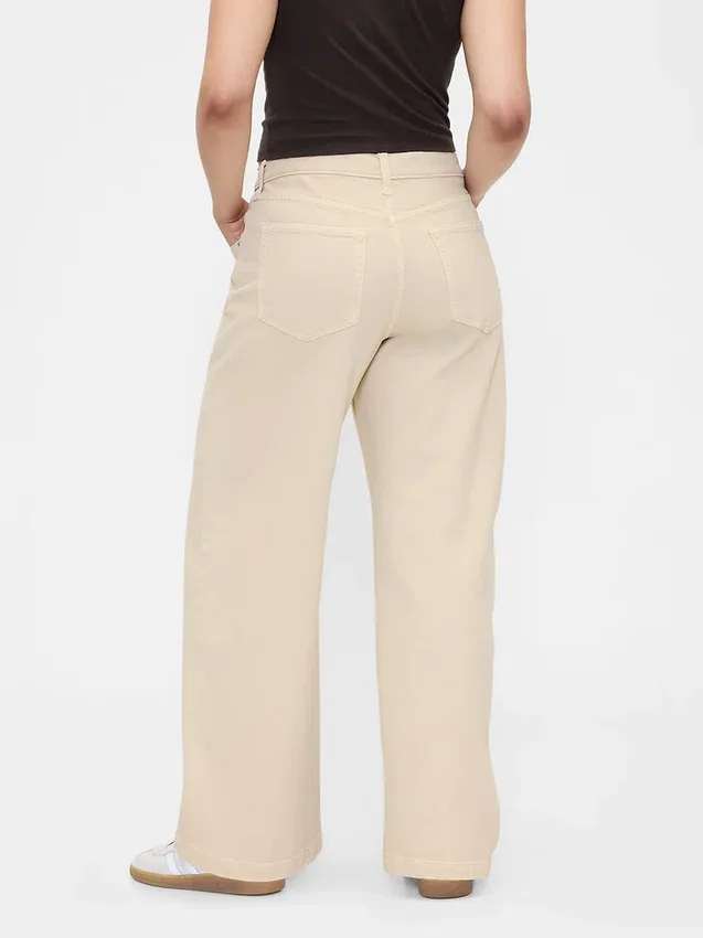 High Rise Stride Wide-Leg Jeans