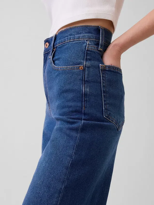 High Rise Stride Wide-Leg Jeans