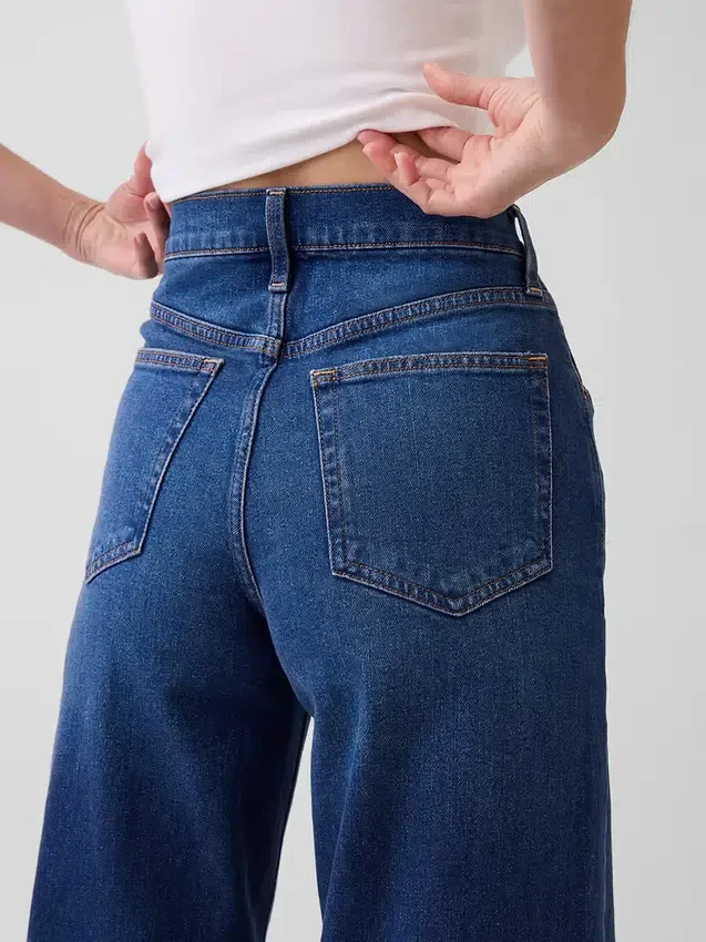 High Rise Stride Wide-Leg Jeans