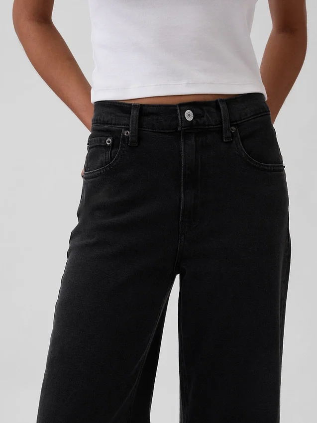 High Rise Stride Wide-Leg Jeans