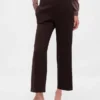 High Rise Twill Straight Ankle Pants
