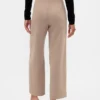 High Rise Twill Straight Ankle Pants