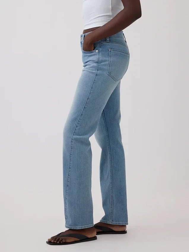 High Rise Twisted-Seam '90S Slim Straight Jeans