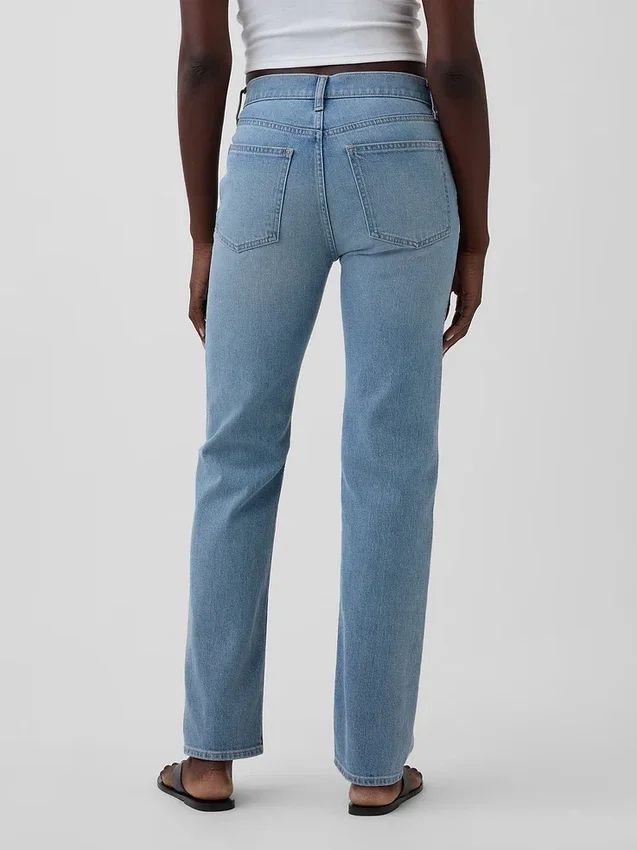 High Rise Twisted-Seam '90S Slim Straight Jeans