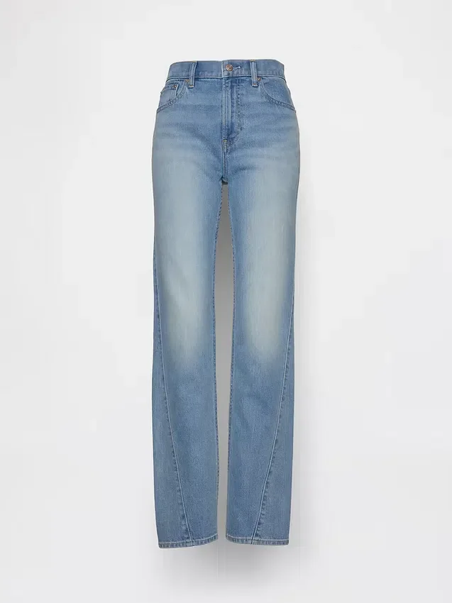 High Rise Twisted-Seam '90S Slim Straight Jeans