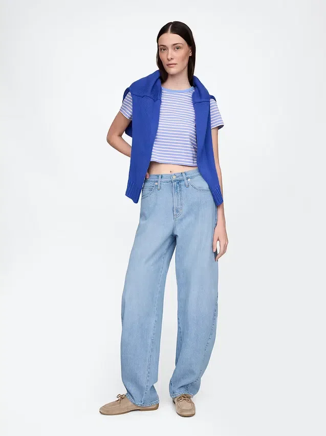 High Rise Ultrasoft Barrel Jeans