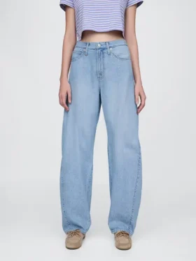 High Rise Ultrasoft Barrel Jeans