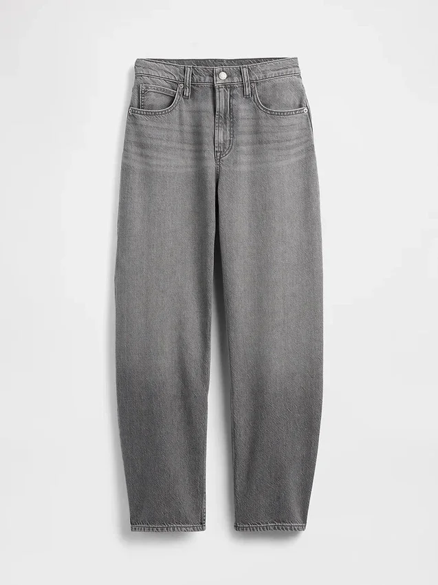 High Rise Ultrasoft Barrel Jeans