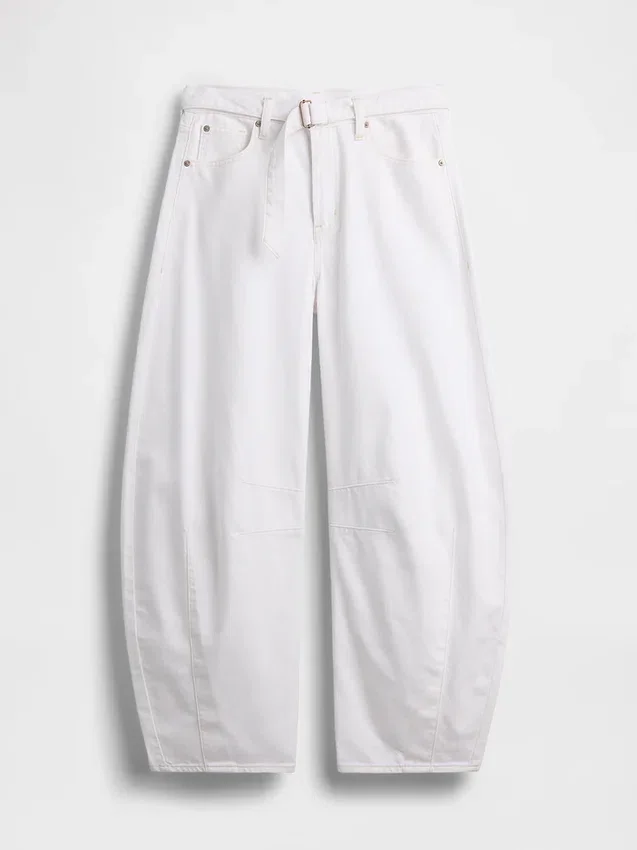 High Rise Ultrasoft Belted Horseshoe Jeans