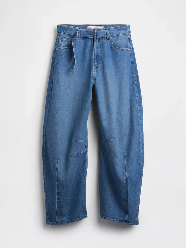 High Rise Ultrasoft Belted Horseshoe Jeans