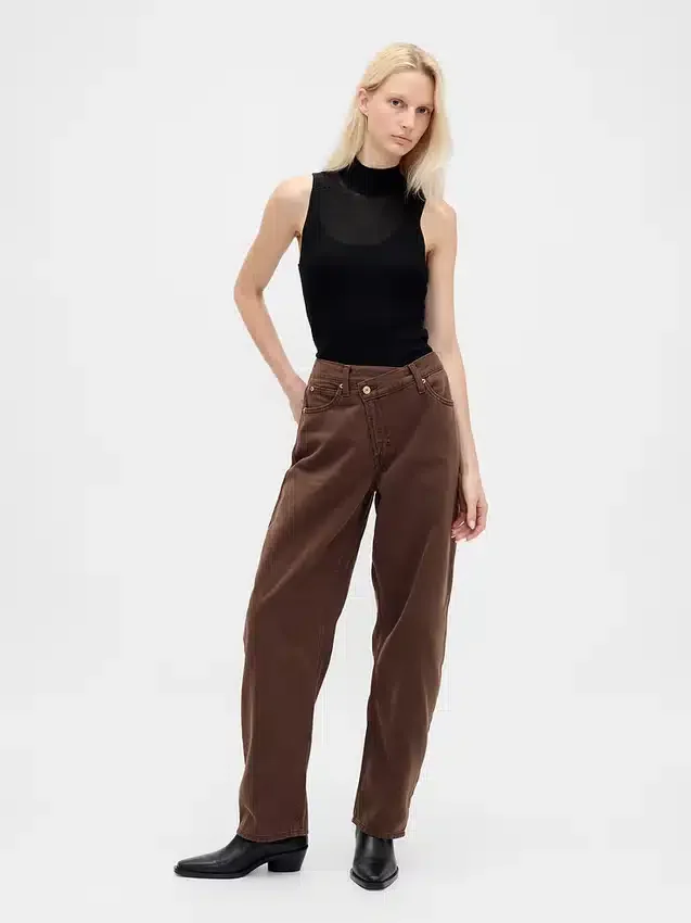High Rise Ultrasoft Crossover Barrel Jeans