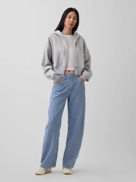 High Rise Ultrasoft Denim Stripe Barrel Jeans