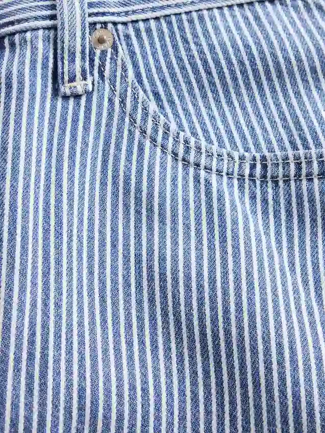 High Rise Ultrasoft Denim Stripe Barrel Jeans